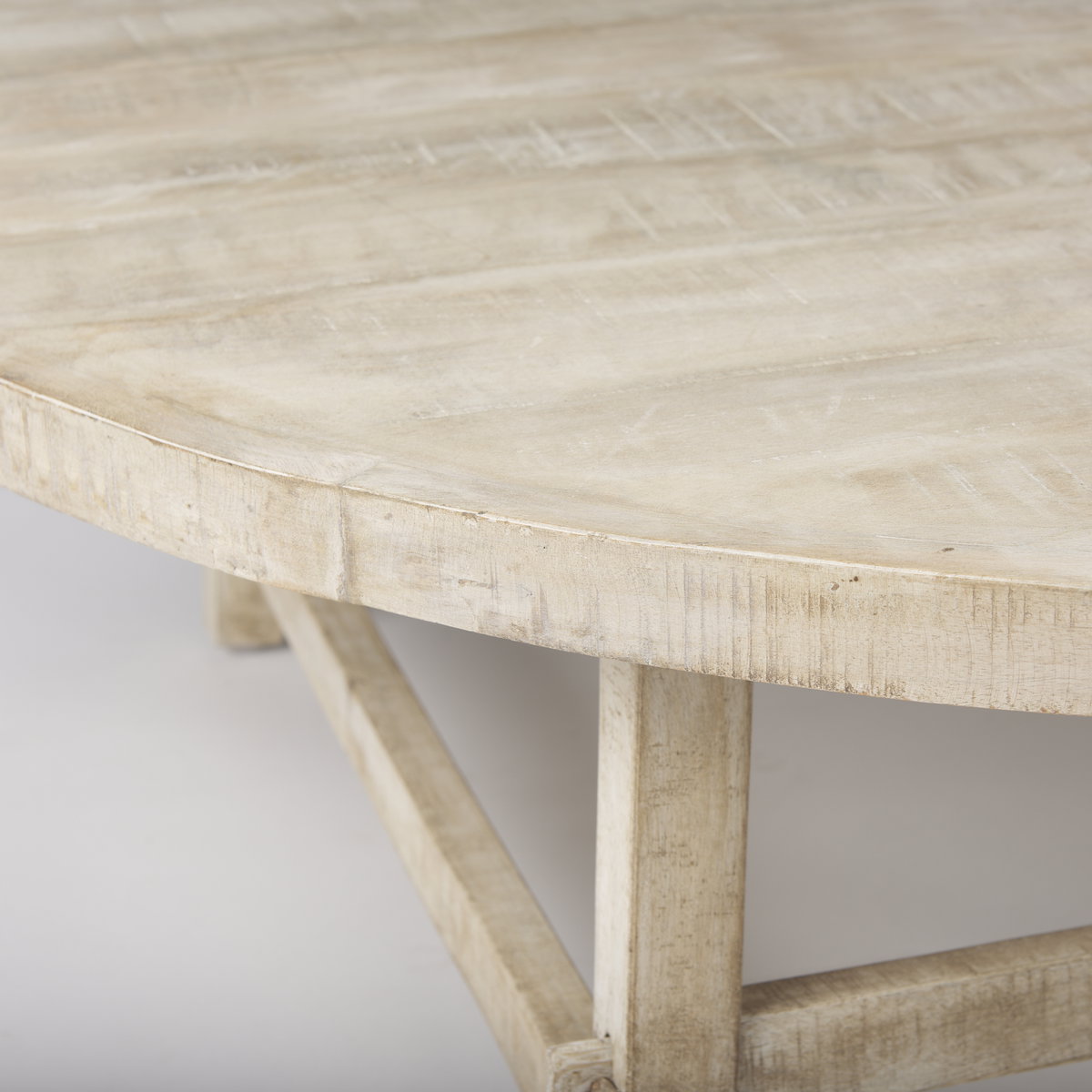 Rosie   Round Blonde Wood Coffee Table, by Mercana, 48" length x 48" width x 16" height View 8