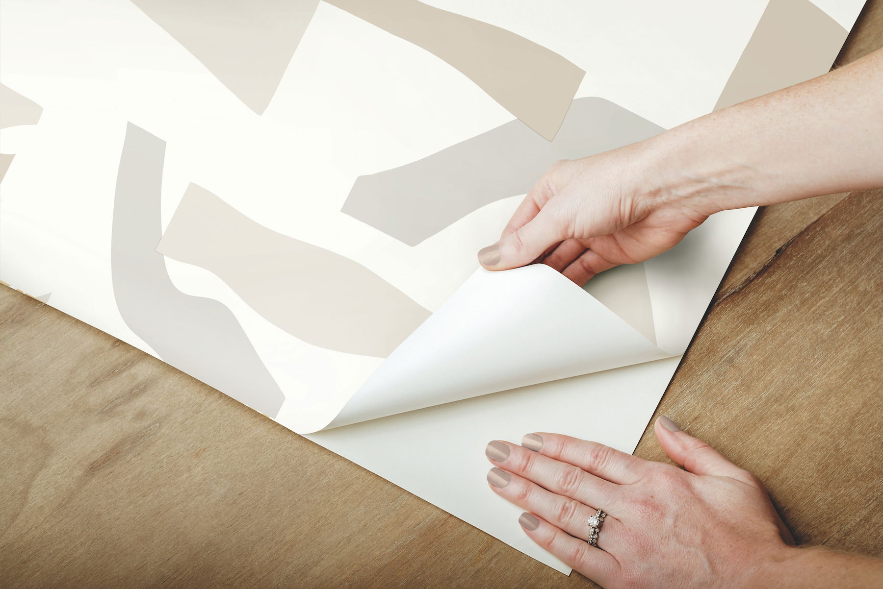 Modernist Neutral Peel & Stick Wallpaper large image 