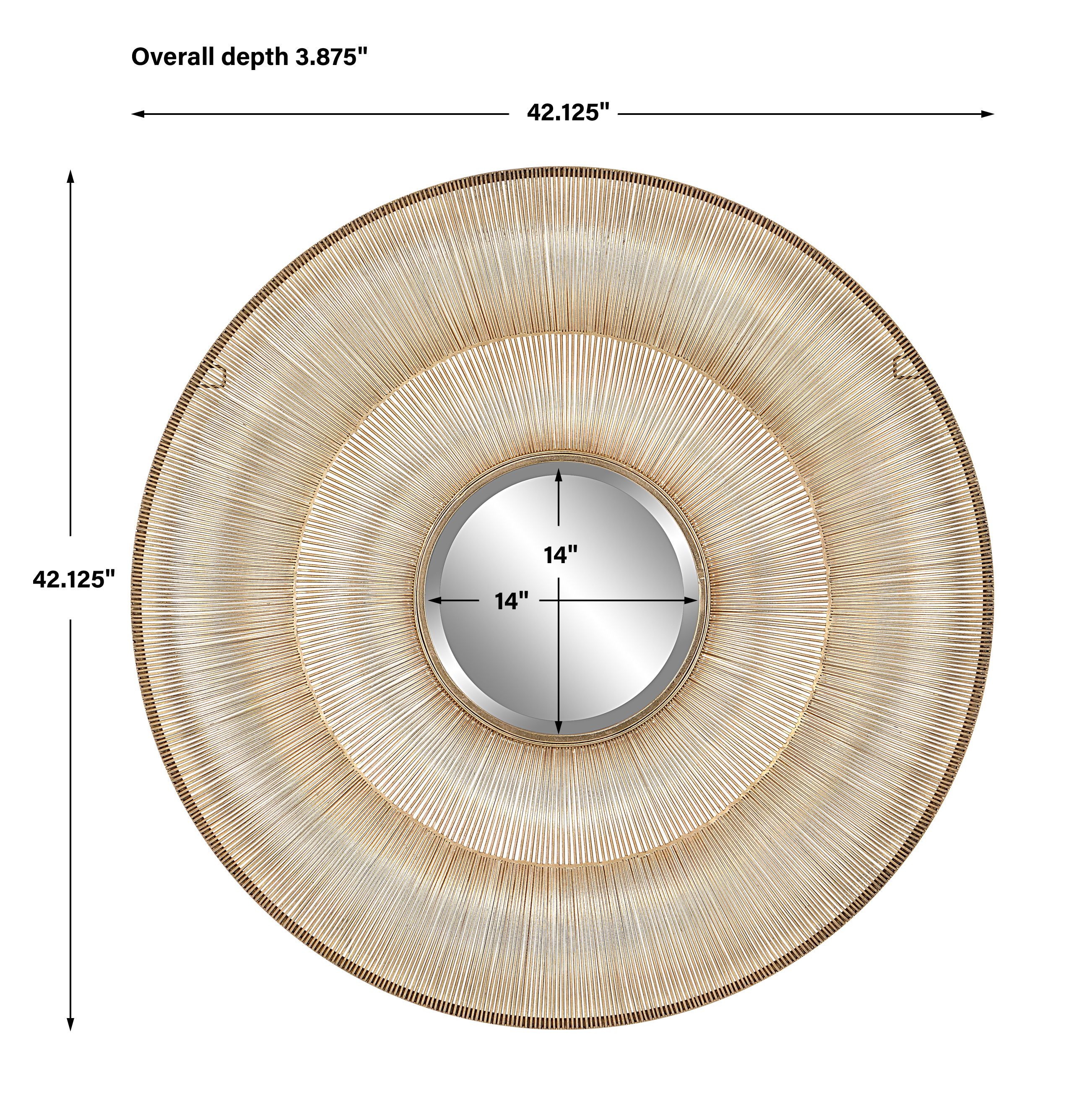 Bauble Round Gold Mirror large image 