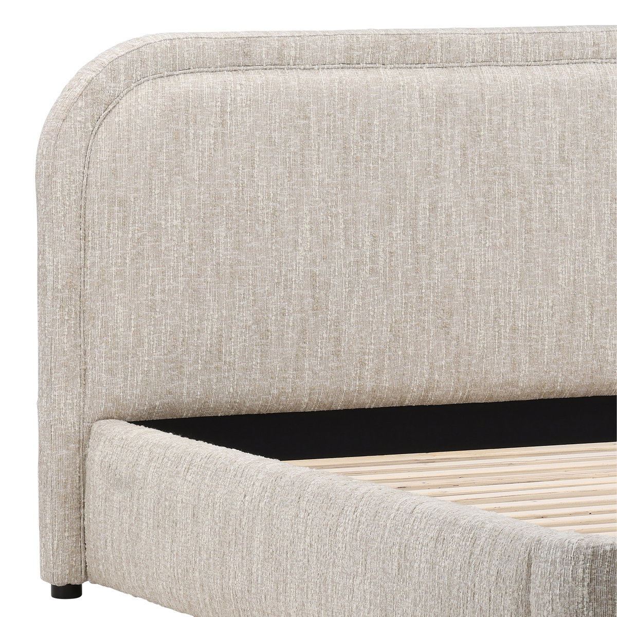 Agi Bed King Beige, by Dovetail, 88.5" width x 43.5" height x 88" depth View 6