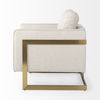Rupert Cream Poly-Linen Seat with Gold Stainless Steel Frame Accent Chair thumbnail 7