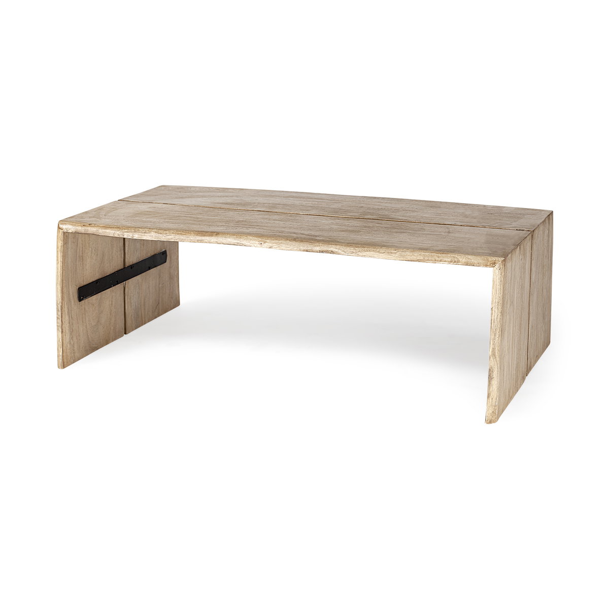 San Andreas 48x30.5 Rectangular Brown Solid Wood Top and Base Coffee Table, by Mercana, 48" length x 30.5" width x 16" height View 1