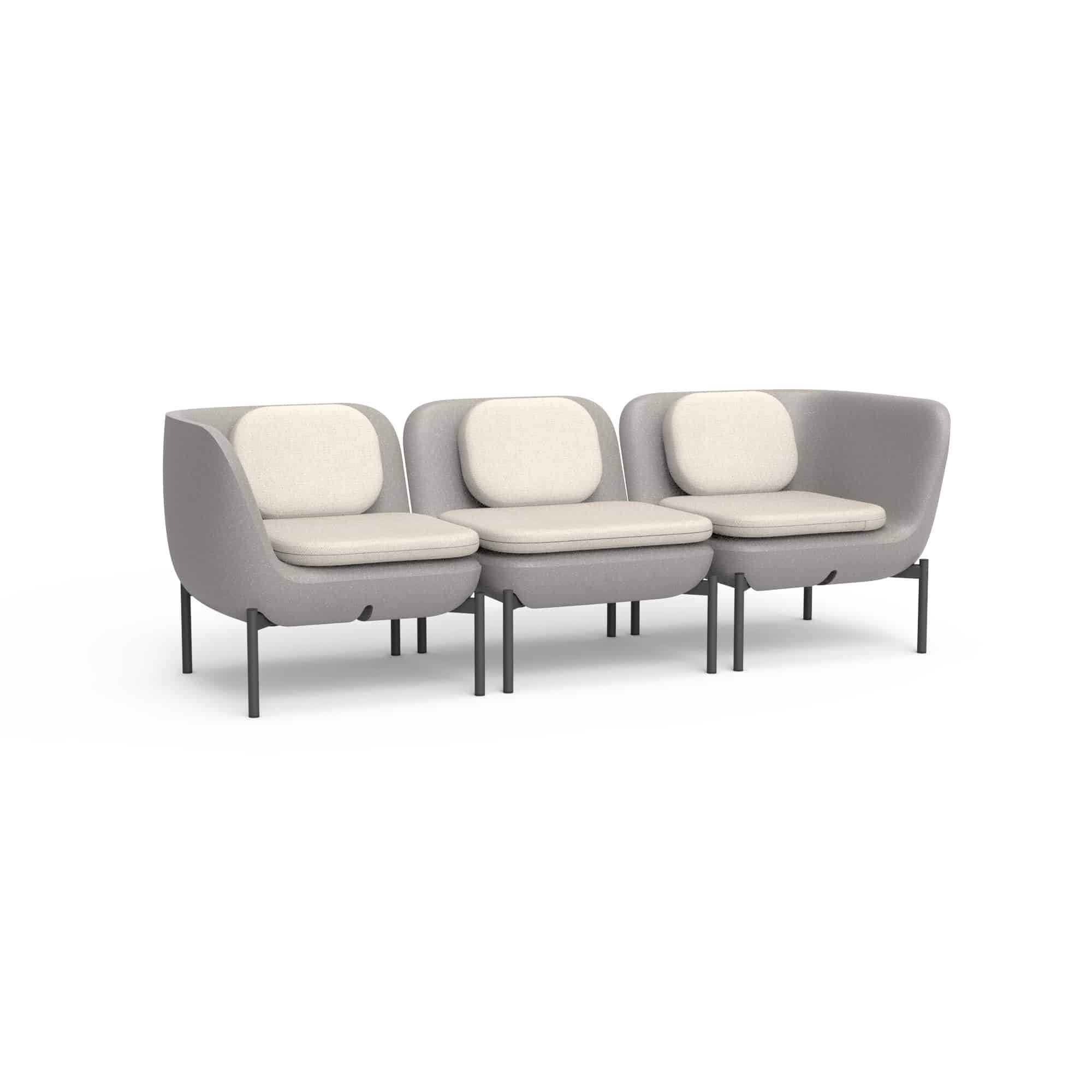 Inou Elements Modular Three-seater Sofa, Outdoor Furniture by Crescent Garden, 6'9.3" width x 2'2.4" height x 2'3.8" depth View 5