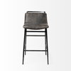 Kavalan Low Back 33.5in Seat Counter Stool | Ebony Leather with Metal, Counter & Bar Stool by Mercana, 17.7" length x 20.9" width x 33.5" height thumbnail 4