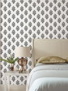 Lotus Motif Black & White Wallpaper thumbnail 1