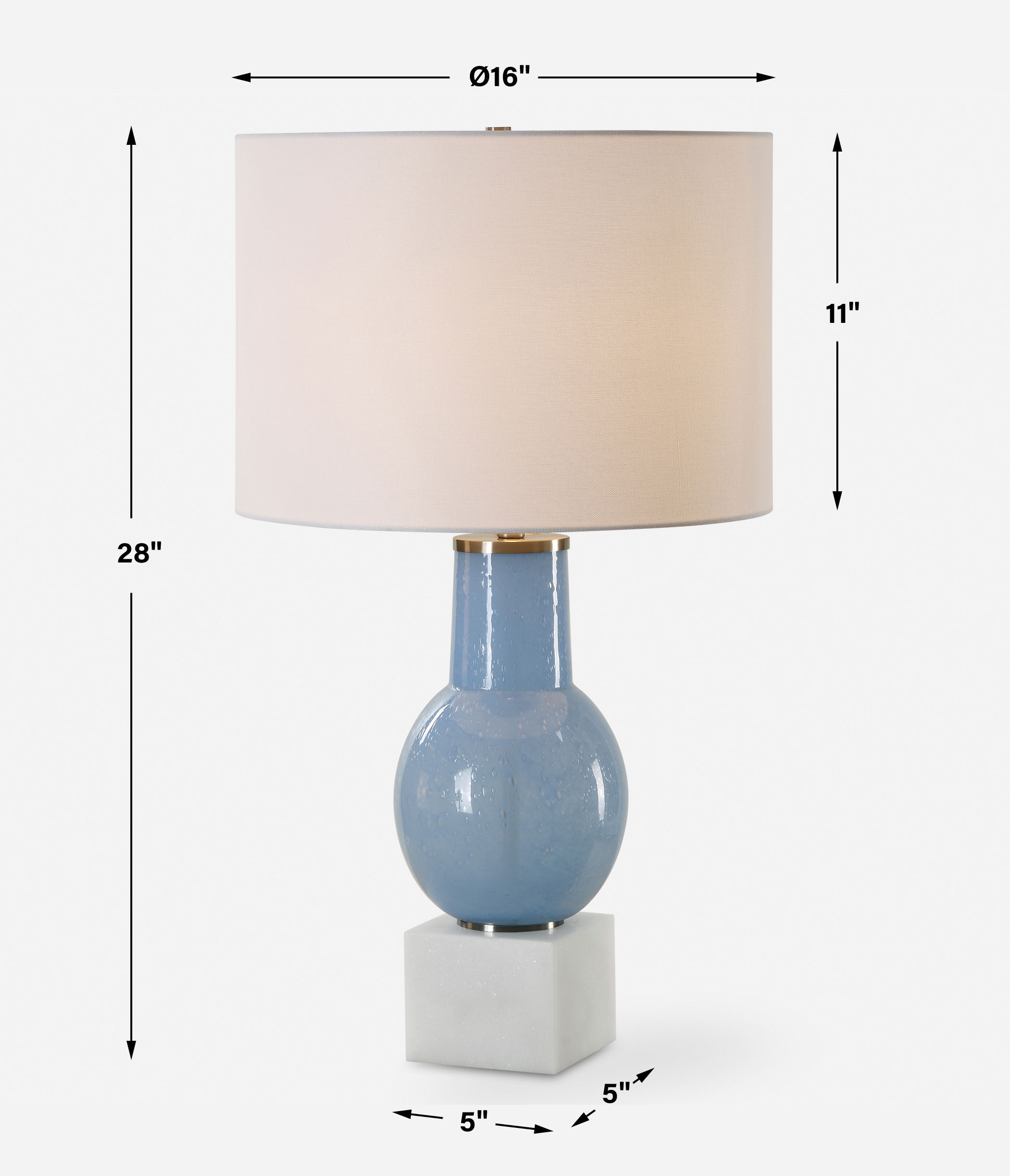 Clear Sky Blue Glass Table Lamp large image 