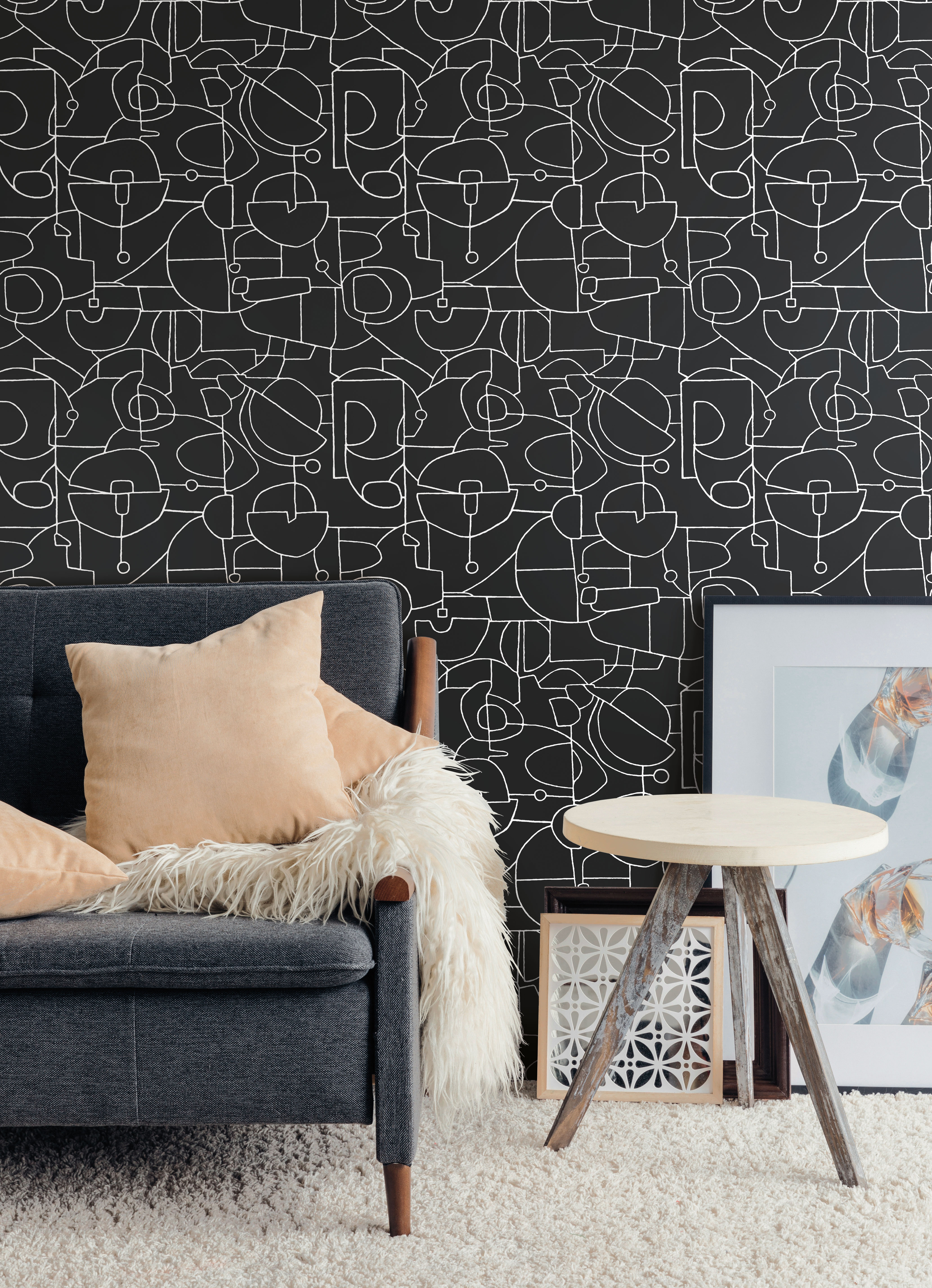 Robotics Black Peel & Stick Wallpaper, by York Wall, 20' length x 2'3" width x 0.02" depth View 2