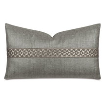Online Designer Combined Living/Dining Salzar Metallic Border Decorative Pillow in Slate