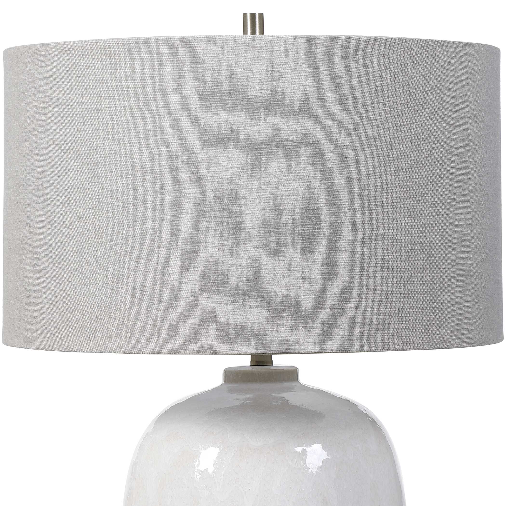 Winterscape White Glaze Table Lamp, by Uttermost, 17" width x 26" height x 17" depth View 7