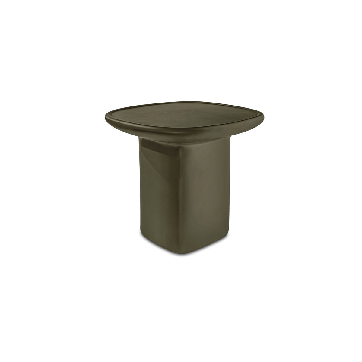 Manon Outdoor Side Table Deep Green, Outdoor Table by Moe's Home, 1'10" width x 1'7.5" height x 1'10" depth View 2