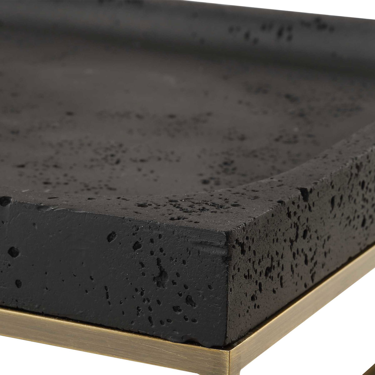 Shadowstone Cast Black Tray, Decorative Tray by Uttermost, 18" width x 3.5" height x 13" depth View 5