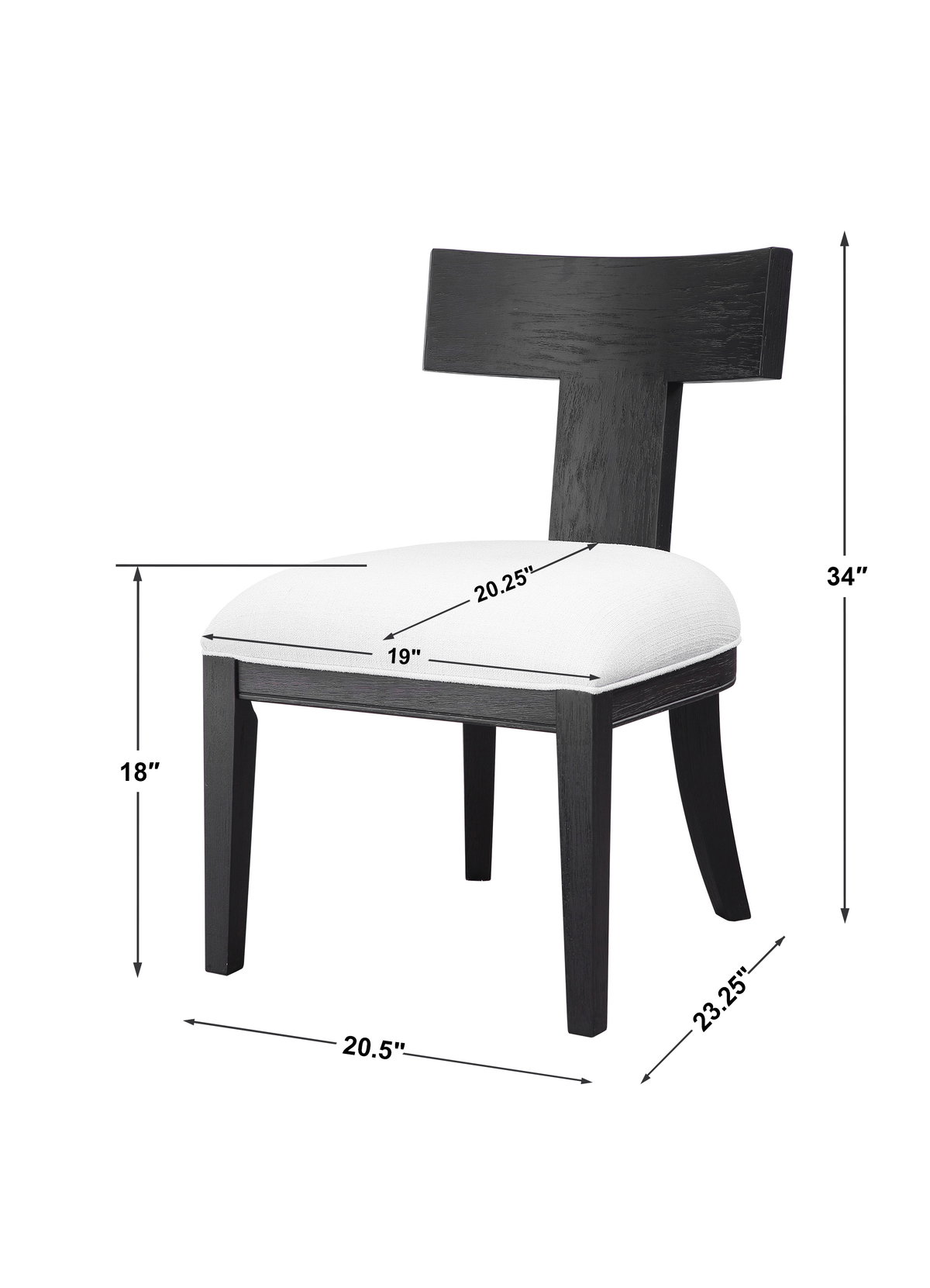 Idris Armless Chair, Accent Chair by Uttermost, 20.5" width x 34" height x 24.25" depth View 3