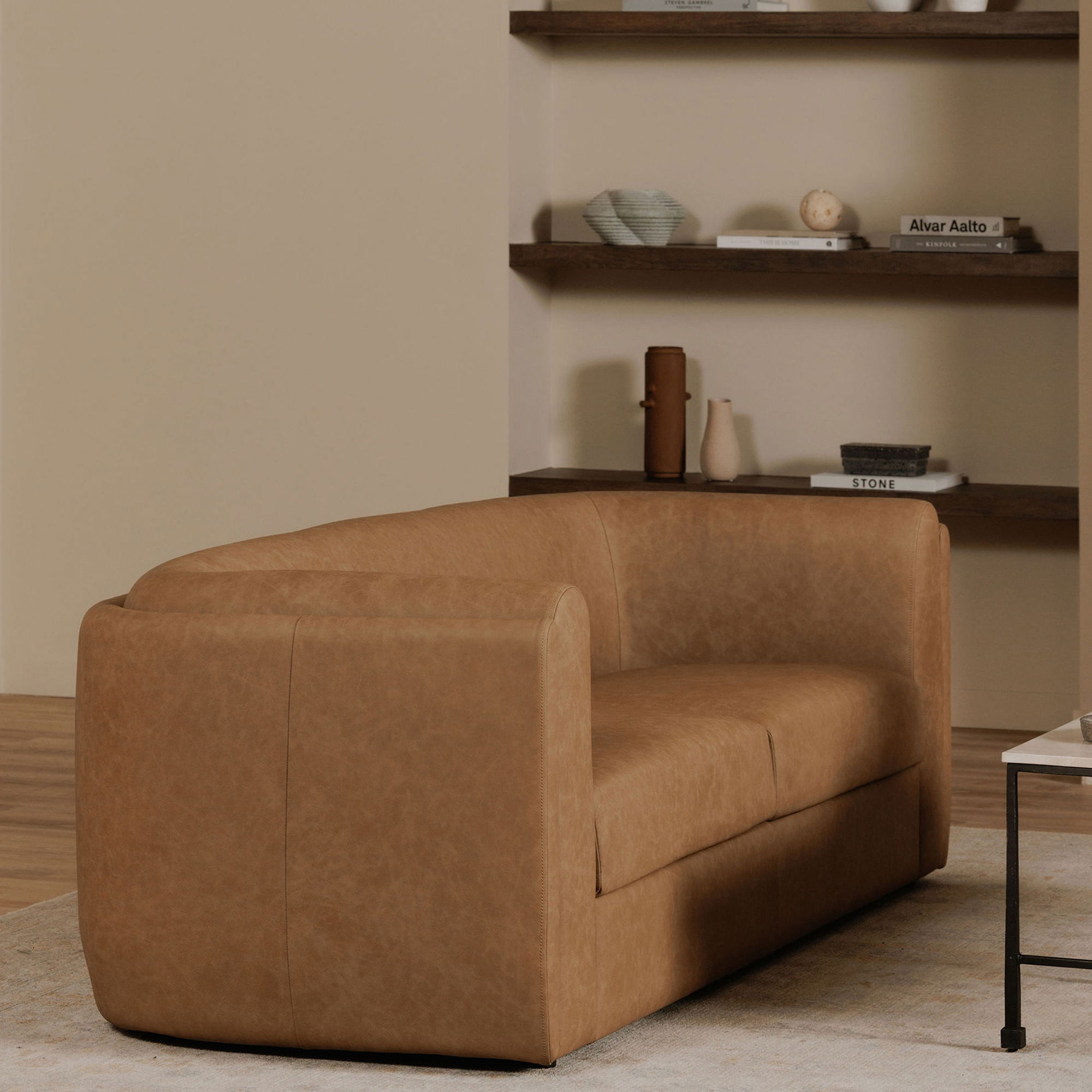 Alora Sofa Tan Leather large image 
