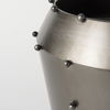 Elio 12.2H Large Gun Metal Gray Metal with Studs Vase, by Mercana, 9.84" length x 9.84" width x 12.2" height thumbnail 8
