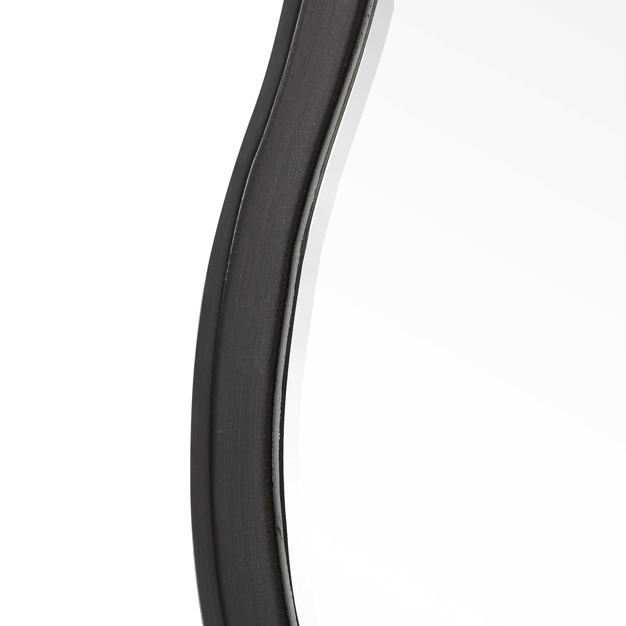 Aneta Black Round Mirror large image 