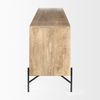 Cairo 78x19 Brown Solid Wood Black Metal Base 4 Door Cabinet Sideboard thumbnail 4