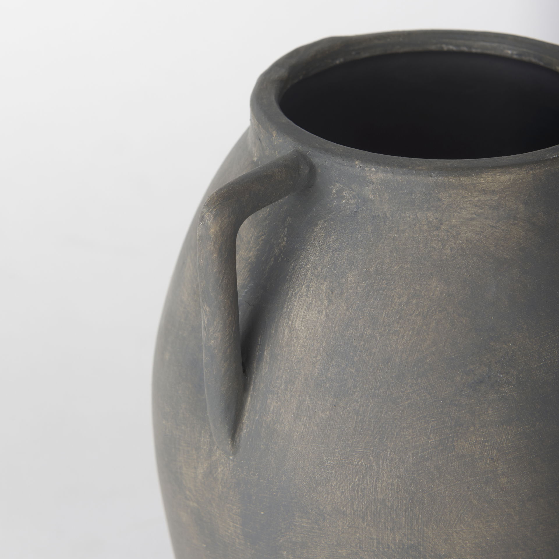 Kilian Medium Brown-Gray Double Ear Vase, by Mercana, 7.48" length x 7.48" width x 11.22" height View 8