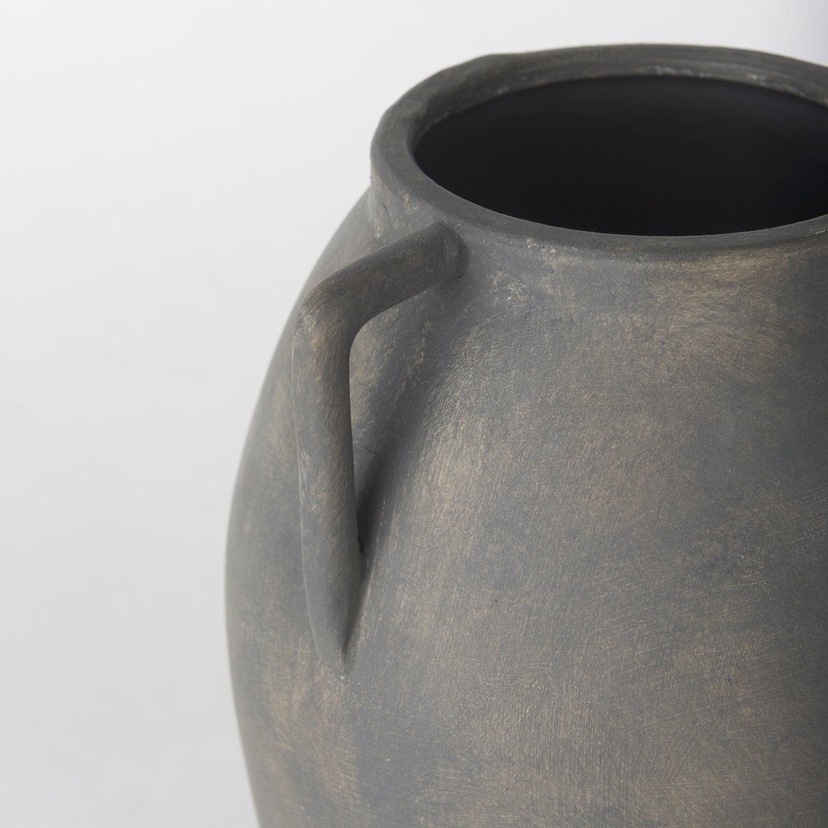 Kilian Medium Brown-Gray Double Ear Vase, by Mercana, 7.48" length x 7.48" width x 11.22" height View 8