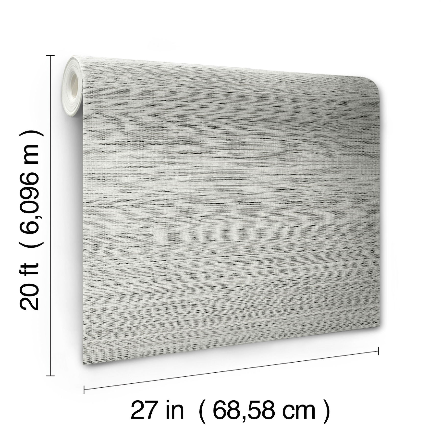 Cattail Weave Grey Peel & Stick Wallpaper large image 