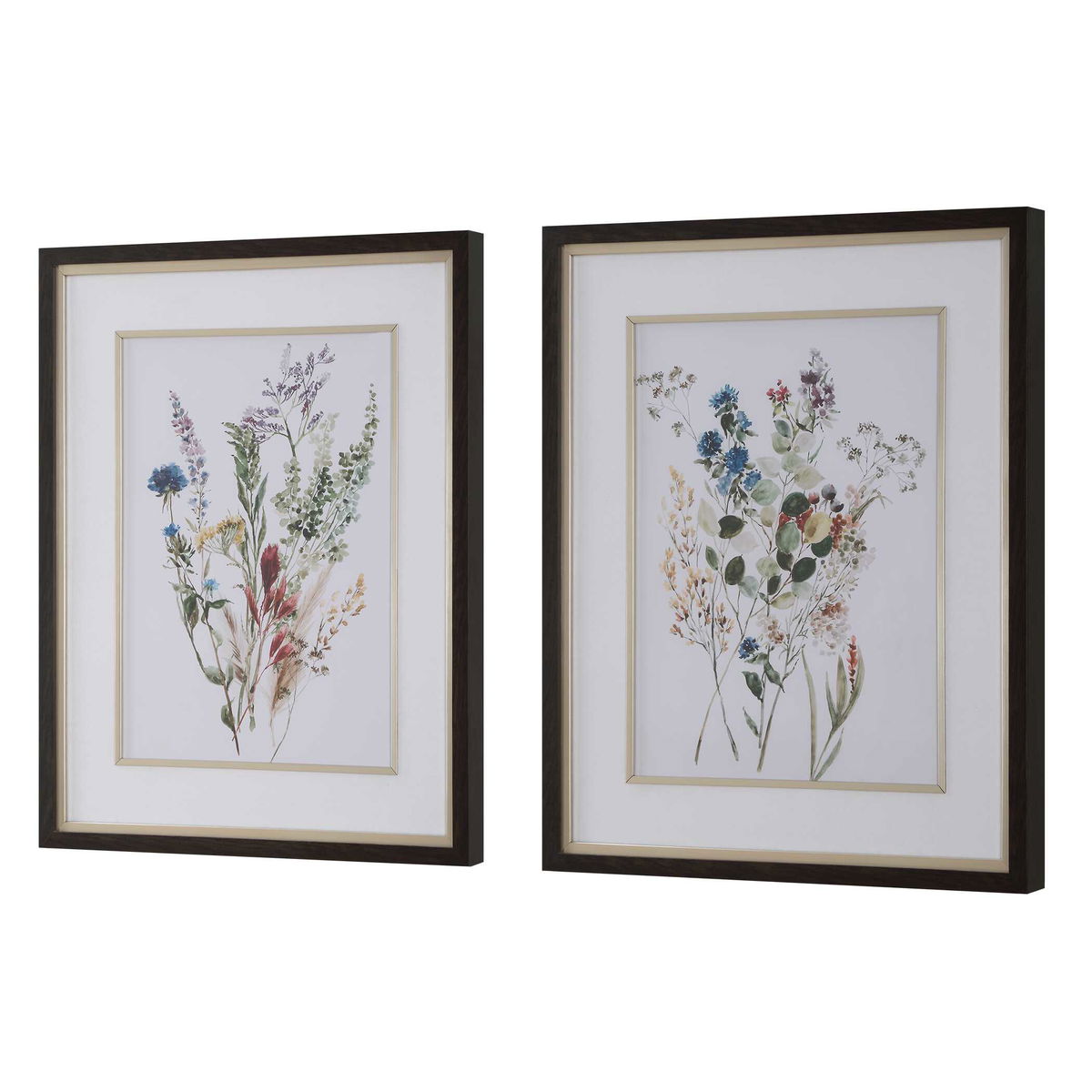 Delicate Flowers Framed Prints Set/2, Art by Uttermost, 27.62" width x 33.62" height x 2" depth View 5
