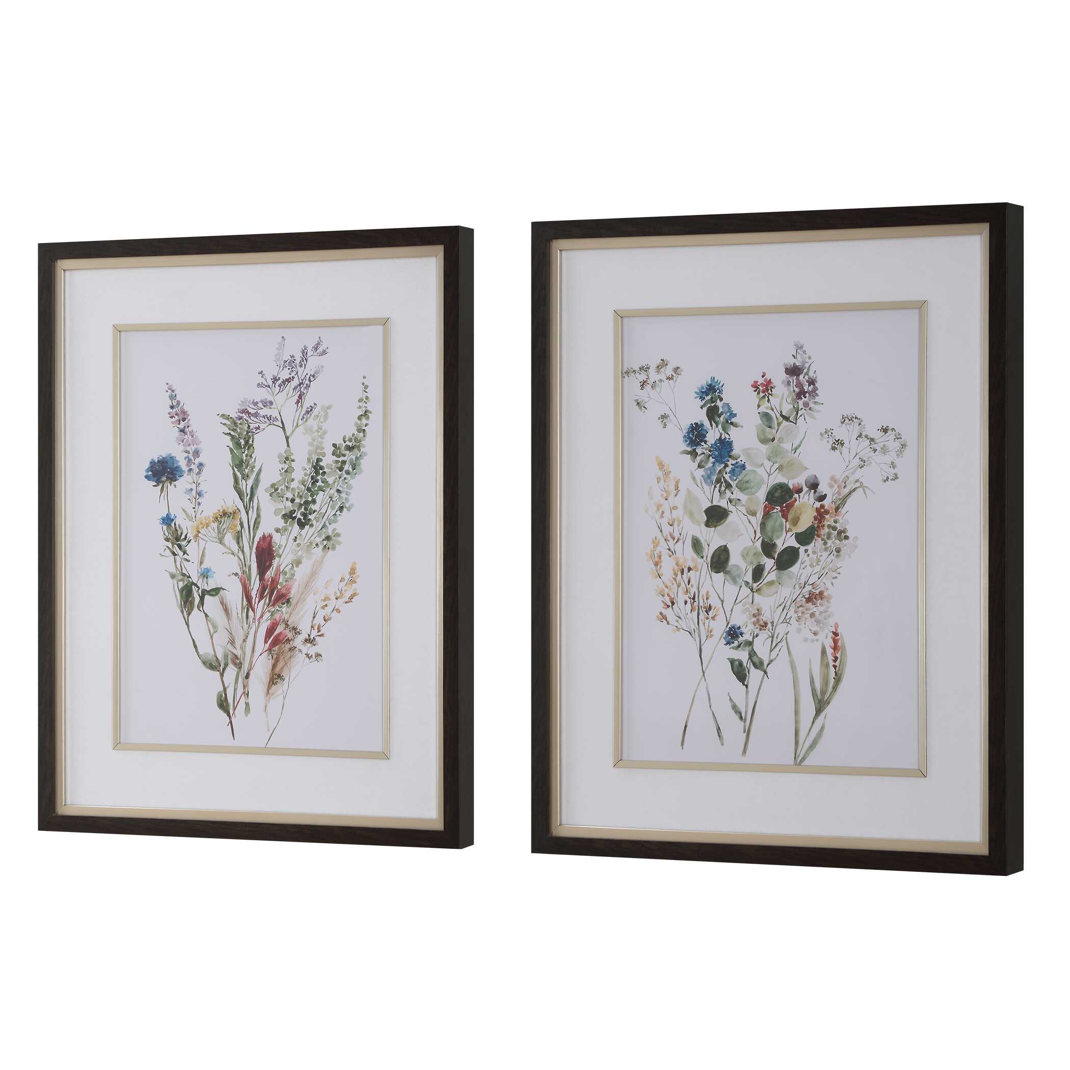 Delicate Flowers Framed Prints Set/2, Painting by Uttermost, 27.62" width x 33.62" height x 2" depth View 5