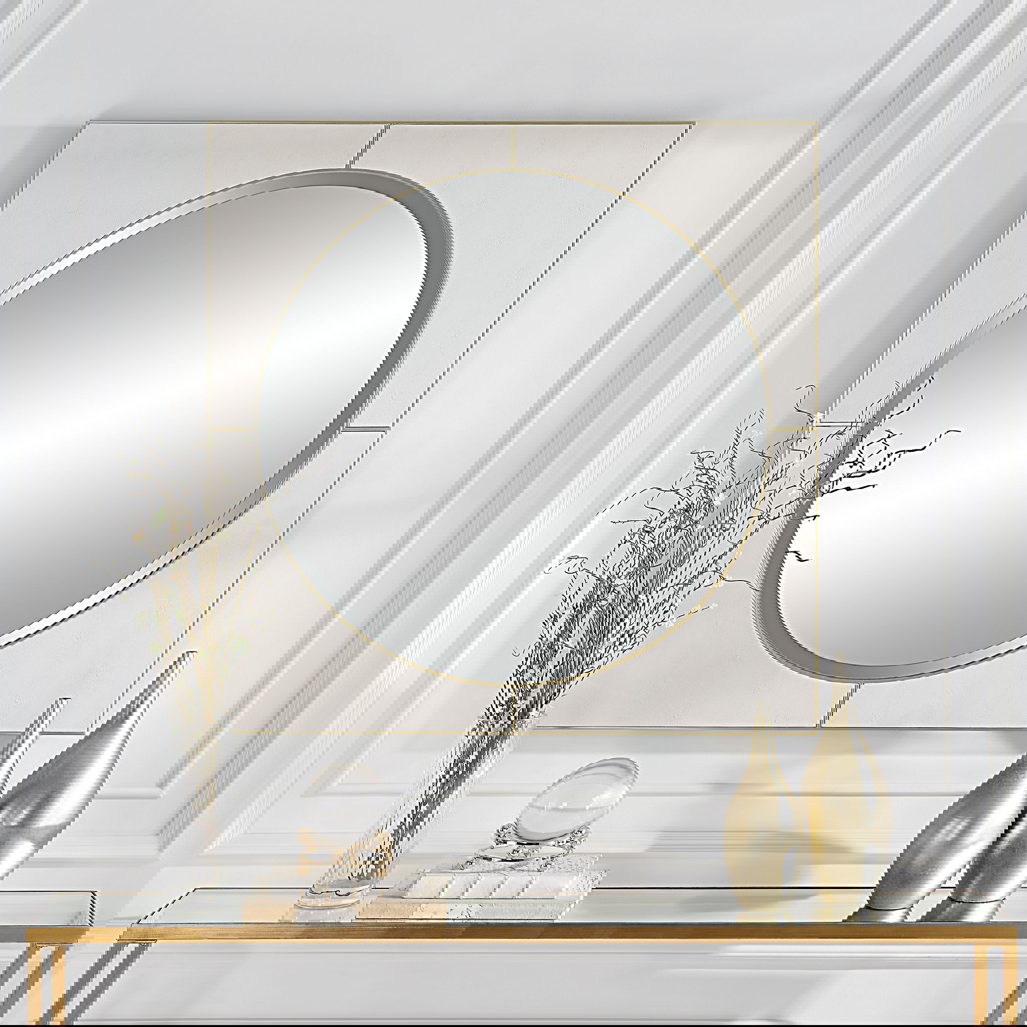 Cyprus White Square Mirror, by Uttermost, 40" width x 40" height x 1" depth View 8