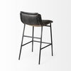 Kavalan Low Back 33.5in Seat Counter Stool | Ebony Leather with Metal, Counter & Bar Stool by Mercana, 17.7" length x 20.9" width x 33.5" height thumbnail 7