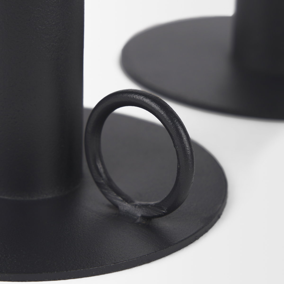 Noir Matte Black Metal Candle Holders (Set of 3), Candles & Candle Holder by Mercana, 3.94" length x 3.94" width x 7.08" height View 7