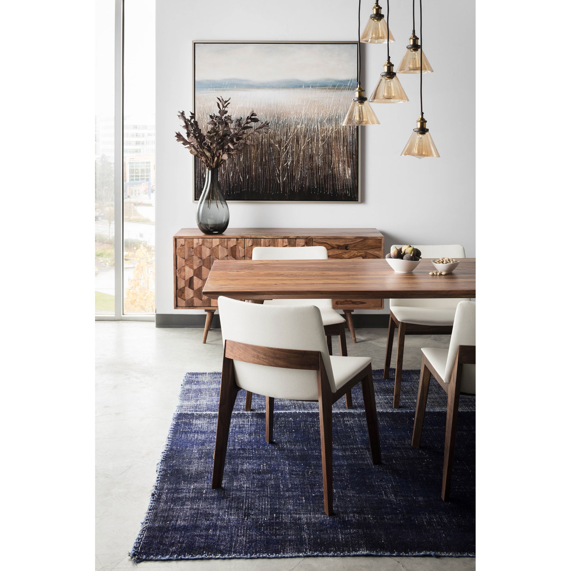 Deco Dining Chair Cream White Pvc - Set Of Two, by Moe's Home, 21" width x 31" height x 21" depth View 12