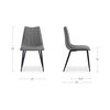 Alibi Dining Chair Dark Grey-set Of Two, by Moe's Home, 18" width x 33" height x 20" depth thumbnail 8
