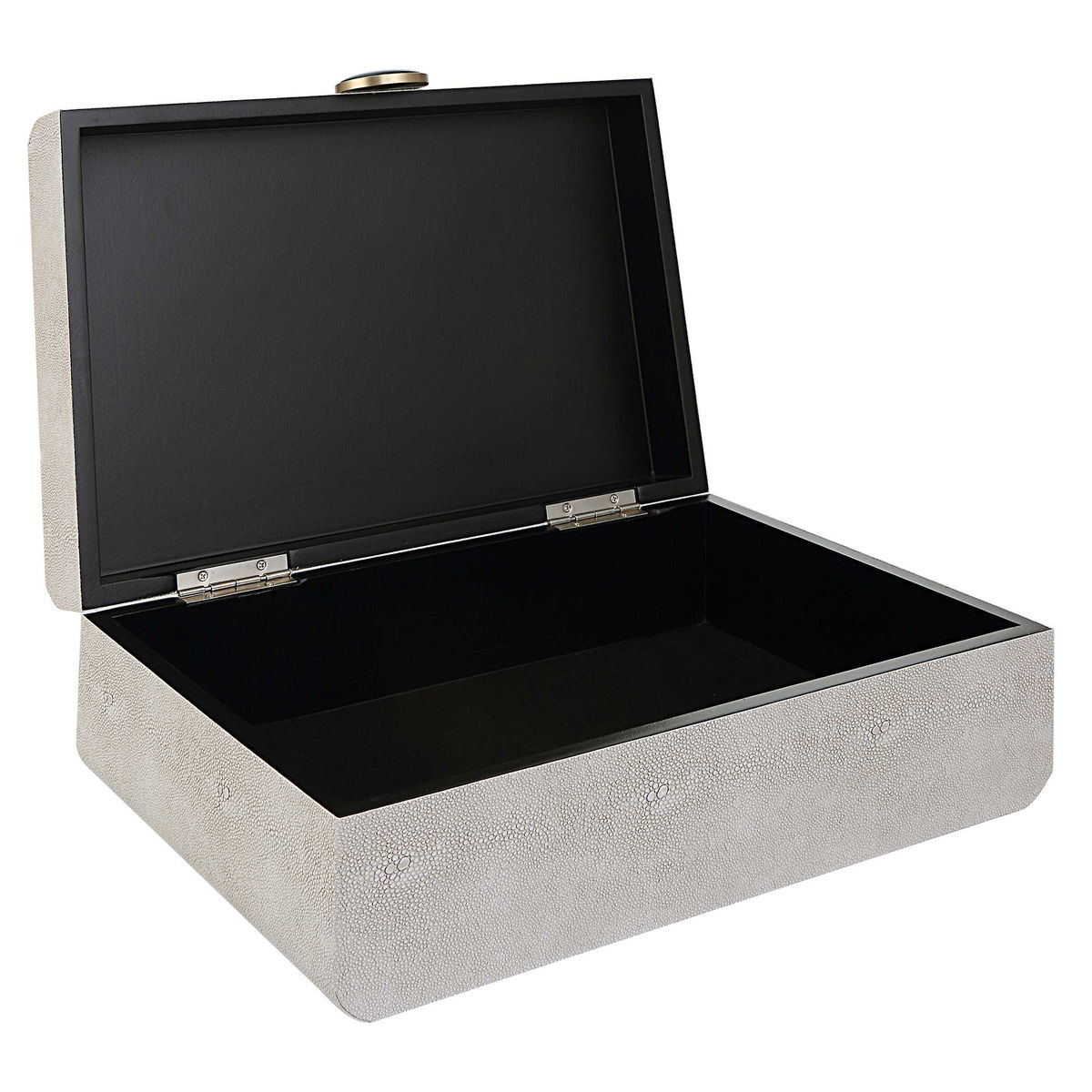 Lalique White Shagreen Box, Boxe by Uttermost, 12.87" width x 4.5" height x 9" depth View 4