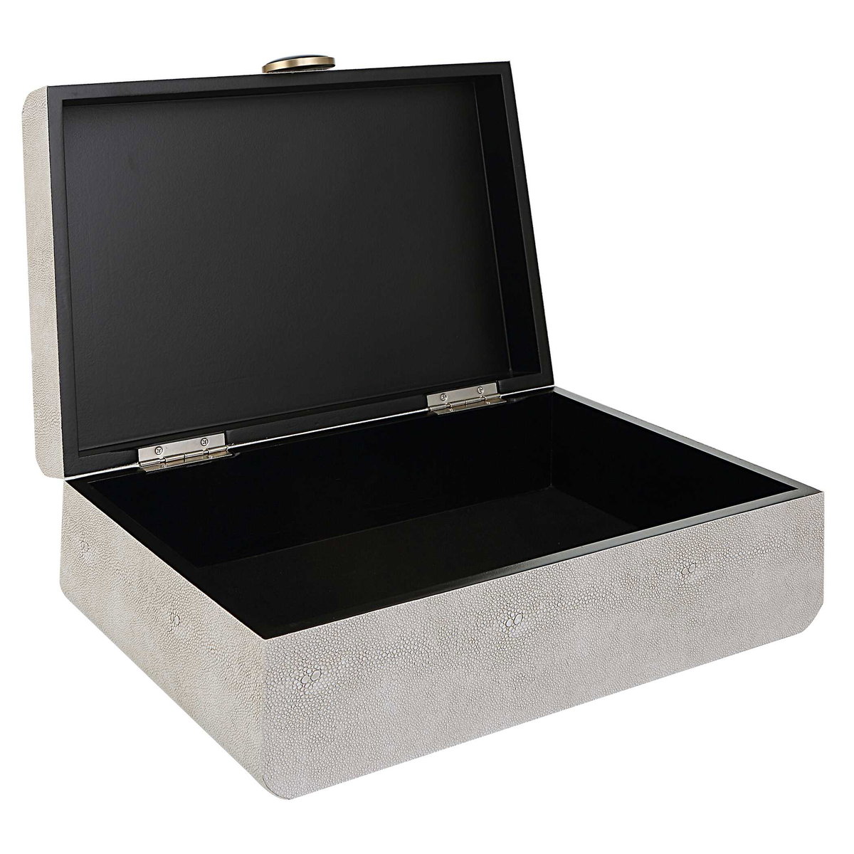 Lalique White Shagreen Box, Boxe by Uttermost, 12.87" width x 4.5" height x 9" depth View 4