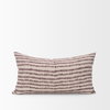 Jenna 14x26 Beige with Merlot Print Linen Lumbar Decorative Pillow Cover, by Mercana, 14" length x 26" width x 0.2" height thumbnail 3