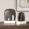 Timeless Tusk Bronze Sculptures Set/2, Figurines & Statue by Uttermost, 7.4" width x 9.06" height x 3.94" depth thumbnail 2