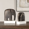 Timeless Tusk Bronze Sculptures Set/2, Figurines & Statue by Uttermost, 7.4" width x 9.06" height x 3.94" depth thumbnail 2