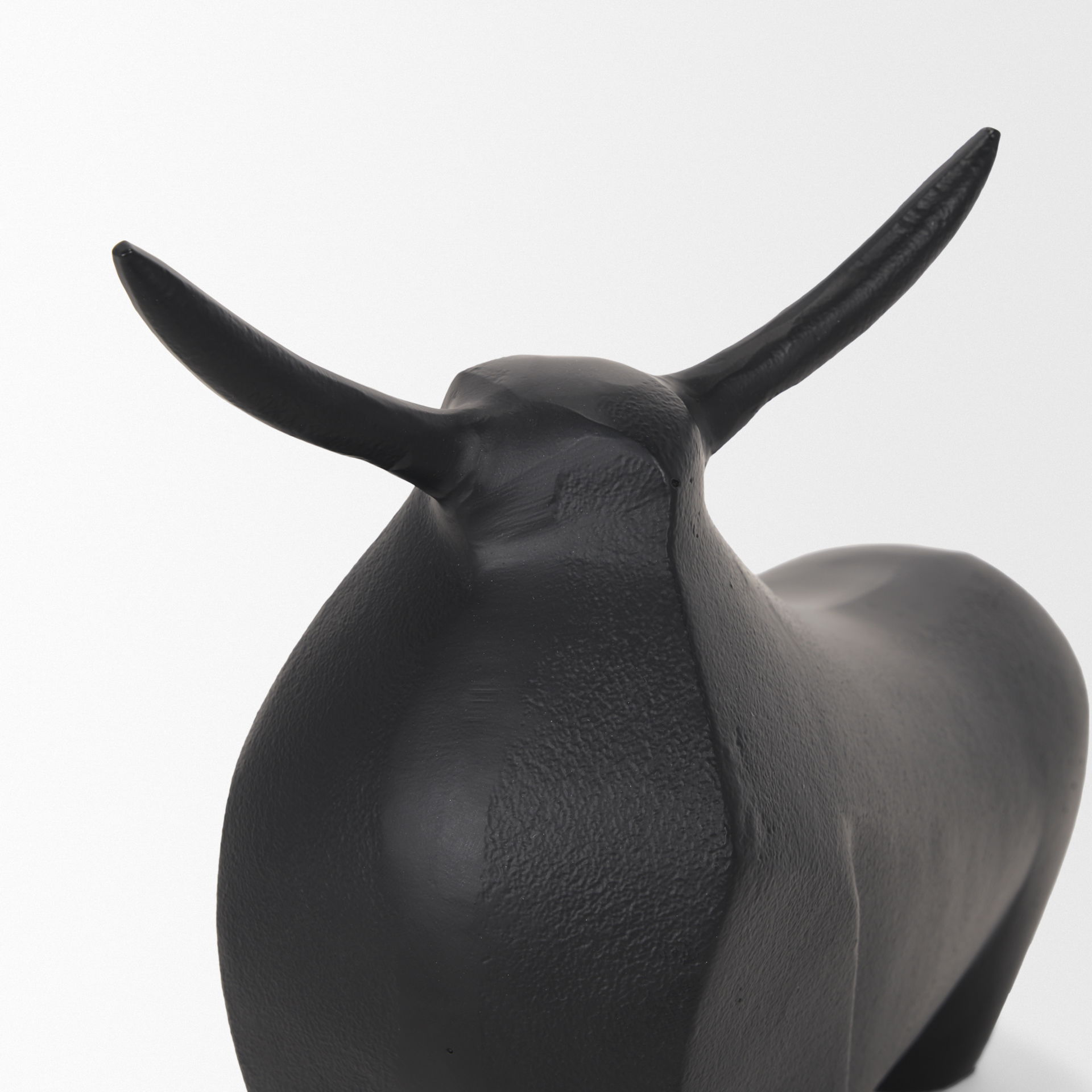 Radu Large Matte Black Metal Bull Decorative Object large image 