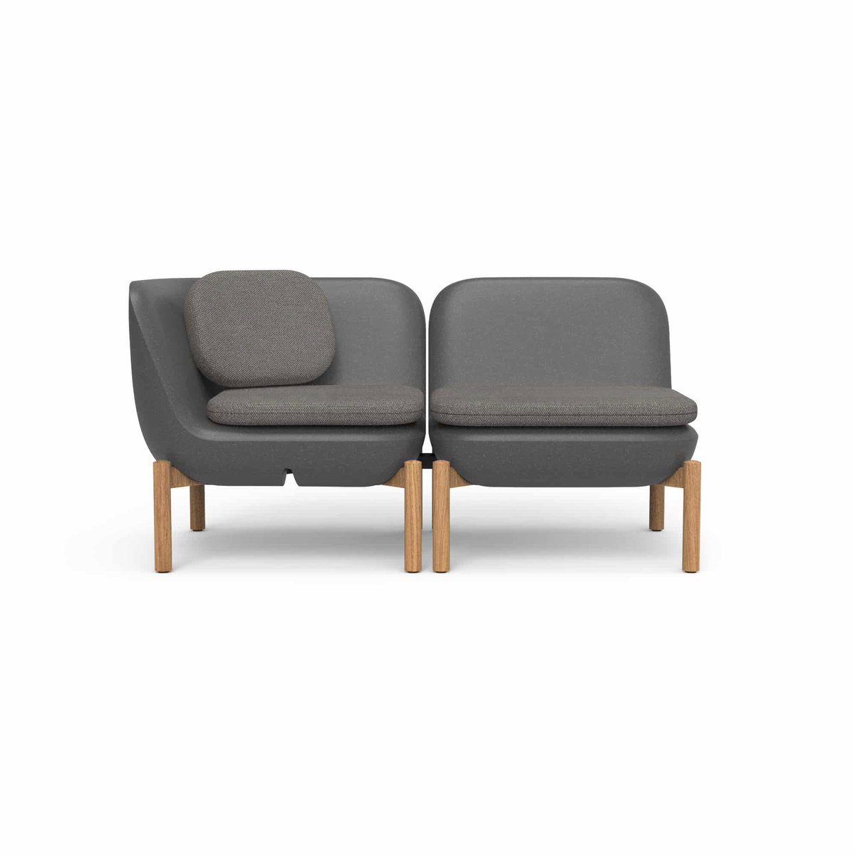 Inou Elements Modular Chaise, Outdoor Furniture by Crescent Garden, 4'5.3" width x 2'2.4" height x 2'3.8" depth View 1