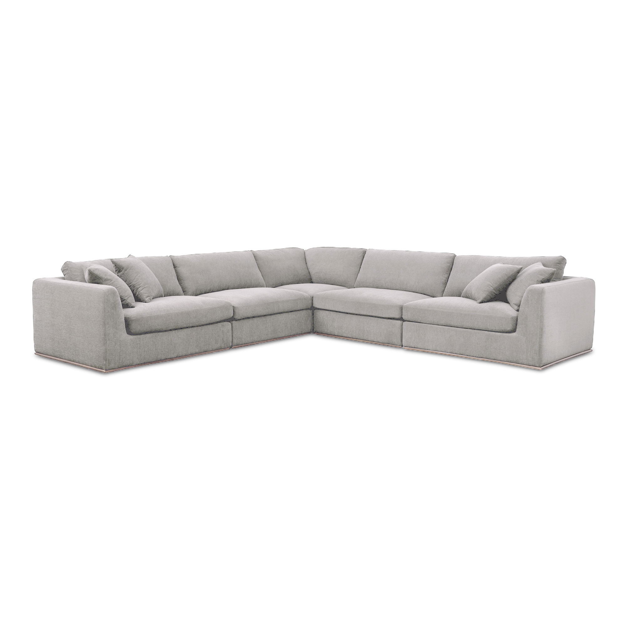 Rue Classic L Modular Sectional Flecked Grey, Sectional Sofa by Moe's Home, 136.2" width x 23.6" height x 136.2" depth View 1