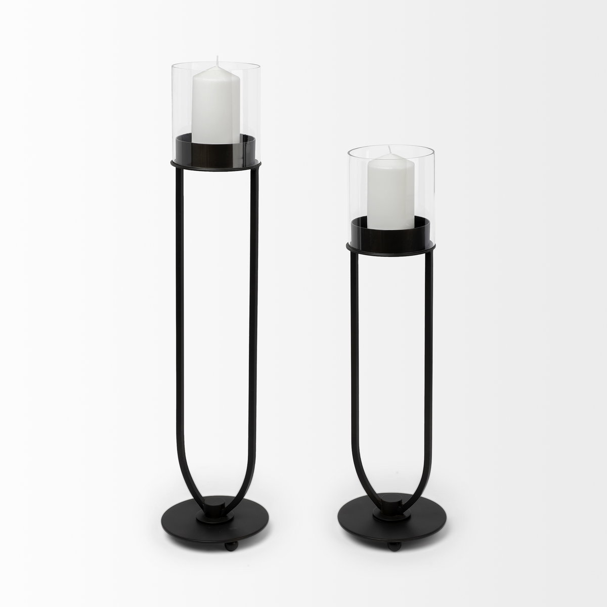 Salah I Small Black Iron Table Candle Holder, Candles & Candle Holder by Mercana, 7.8" length x 7.8" width x 25.35" height View 5