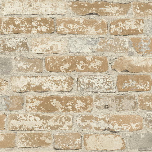 Stuccoed Brick Brown Peel & Stick Wallpaper