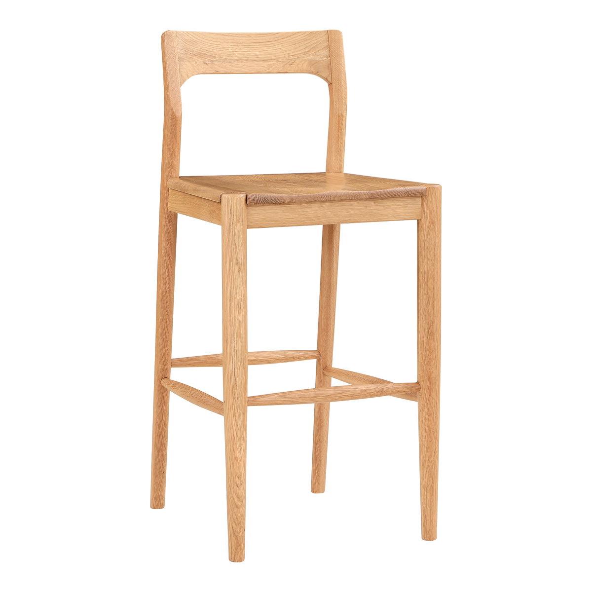 Owing Barstool Natural Oak, Counter & Bar Stool by Moe's Home, 19.5" width x 42" height x 20" depth View 2