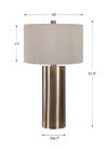 Taria Brushed Brass Table Lamp, by Uttermost, 18" width x 31.5" height x 18" depth thumbnail 3