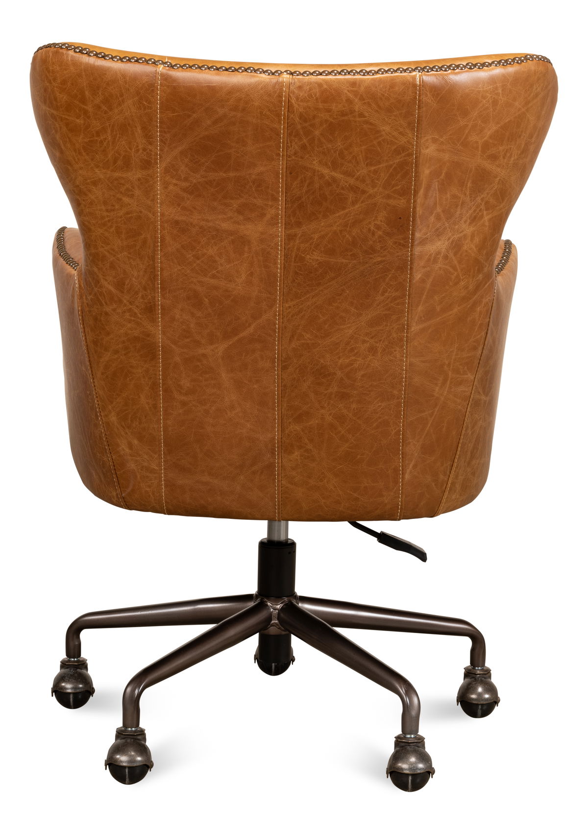 Andrew Jackson Desk Chair  Cuba Brown, by Sarreid, 2'5" length x 2'1" width x 2'11" height View 10
