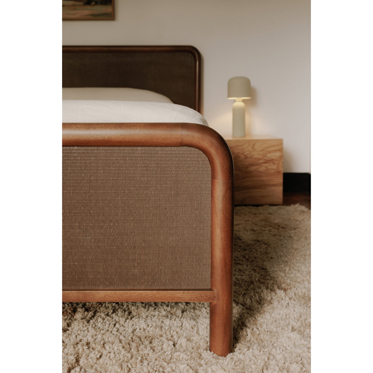 Rye Queen Bed Warm Brown, by Moe's Home, 66" width x 40.6" height x 84" depth View 9