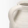 Tyrus Large Textured Matte White with Speckling Ceramic Vase, by Mercana, 9.44" length x 9.05" width x 15.35" height thumbnail 11