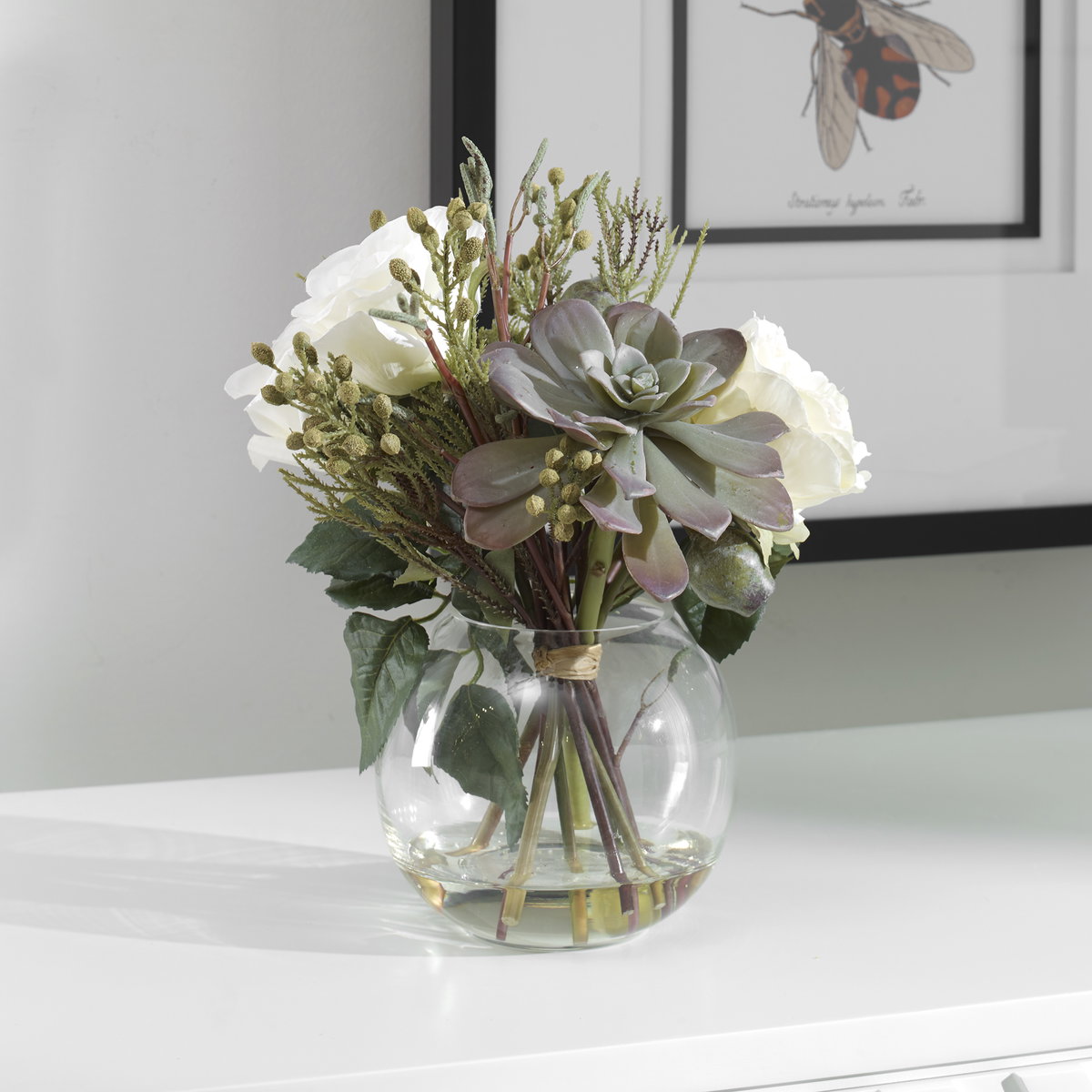 Belmonte Floral Bouquet & Vase, Artificial Plants & Flower by Uttermost, 14" width x 13" height x 12" depth View 6