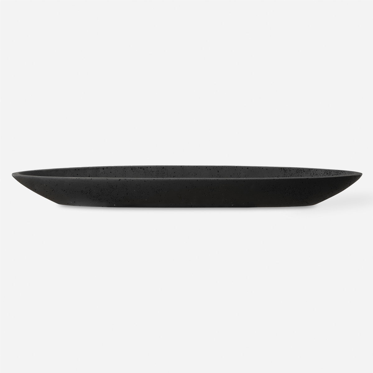 Vessel Cast Black Canoe Bowl, Decorative by Uttermost, 29" width x 2.75" height x 6.5" depth View 1