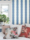 Scalloped Stripe Blue Wallpaper, by York Wall, 27' length x 2'3" width x 0.02" depth thumbnail 3