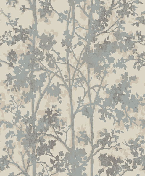 Shimmering Foliage Cream & Silver Wallpaper
