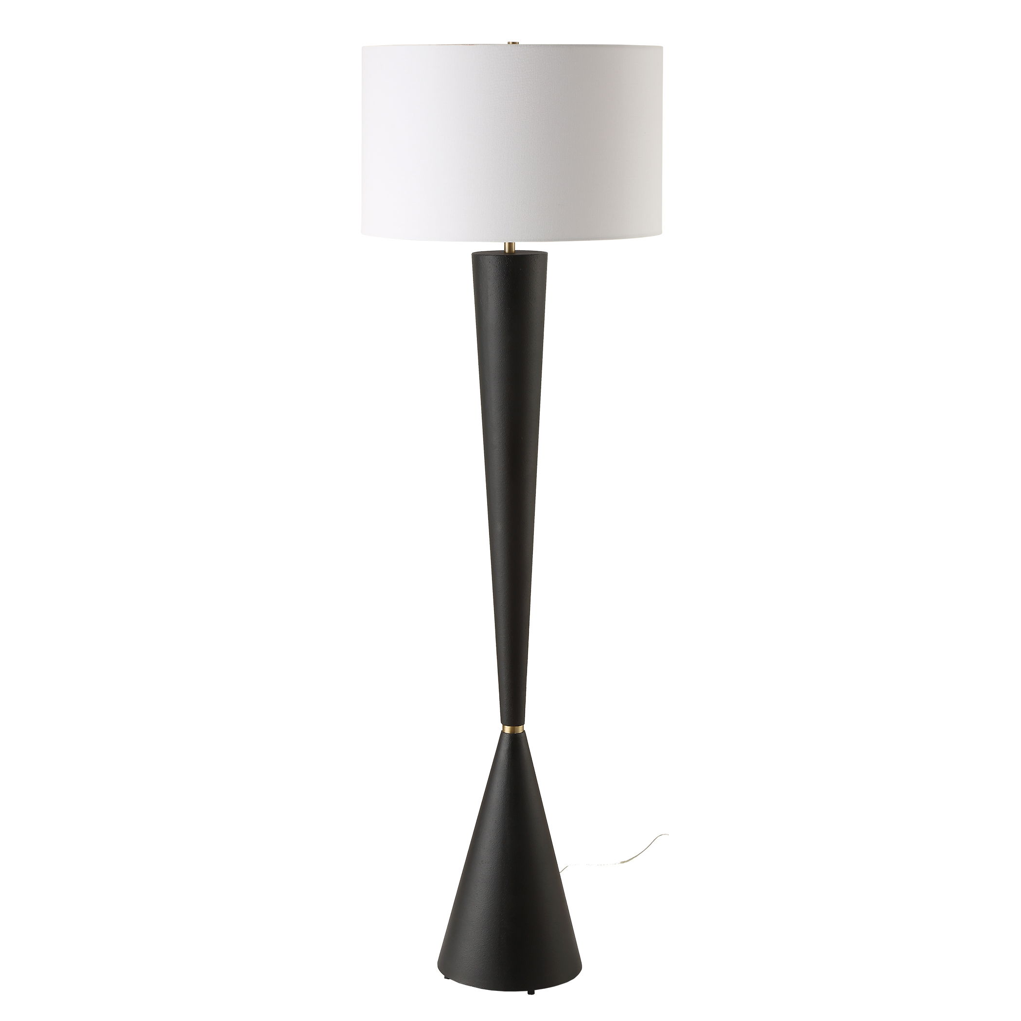 Layla Black Tapered Floor Lamp large image 